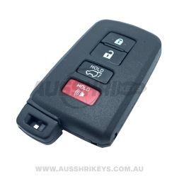 Four Buttons Black Kluger / Landcruiser Proximity - Smart Key Shell For Toyota